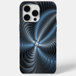 Art abstrait moderne fractal bleu gris plastique 3