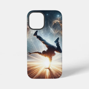 Coque iPhone 12 Mini Art de breakdancer cosmique – Danse hip hop galact