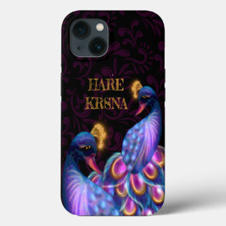 Etui iPhone 13 Art de Hare Krishna - Divin beau paon