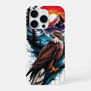 Coque iPhone 16 Pro Art de la faune vintage aigle faucon