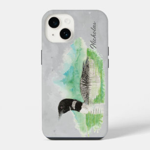Coque Pour iPhone 14 Art de la nature faune oiseau plongeon commun aqua