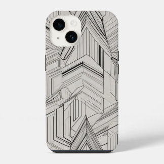 Coque Pour iPhone 14 Art de ligne triangles concentré