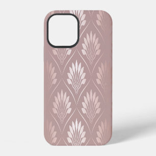 Coque iPhone 12 Art Déco : Élégance de treillis doré.
