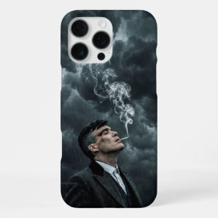 Coque iPhone 16 Pro Max Art graphique sombre et humeur pluvieuse avec fumé