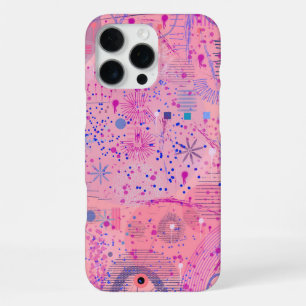 Coque iPhone 16 Pro Max Art maximaliste de la fête rose
