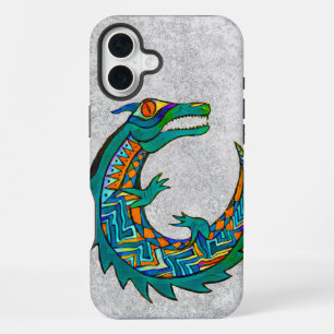 Coque iPhone 16 Plus Art Tribal d'Alligator