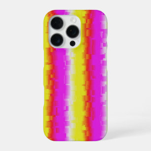 Coque iPhone 16 Pro Artdeco rose Jaune Artdeco Arc-en-ciel rayures