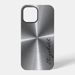 Coque iPhone 12 Pro Aspect métallique en acier inoxydable Chrome