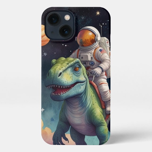 Coque iPhone Astronaut on Dino in Space (Verso)
