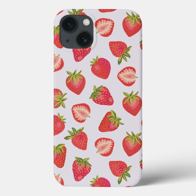 Coque iphone aux fraises roses (Verso)