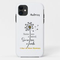 coque iphone avec Dandelion et message de soins