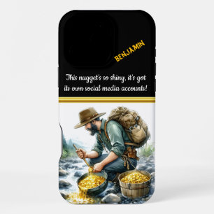 Coque iPhone 16 Pro Max Aventure de la batée d'or au bord de la rivière