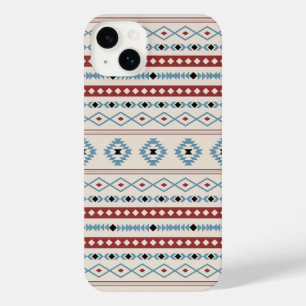 Aztec Blue Red Black Cream Mixte Motifs Motif