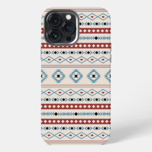 Etui iPhone 13 Pro Max Aztec Blue Red Black Cream Mixte Motifs Motif