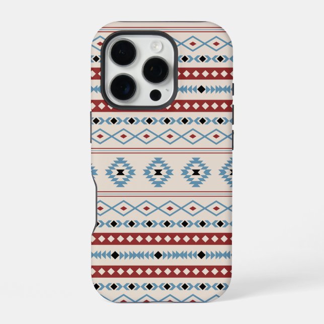 Coque iPhone Aztec Blue Red Black Cream Mixte Motifs Motif (Verso)
