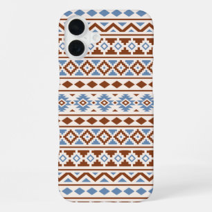 Coque iPhone 16 Plus Aztec Essence Motif II Crème bleu rouille
