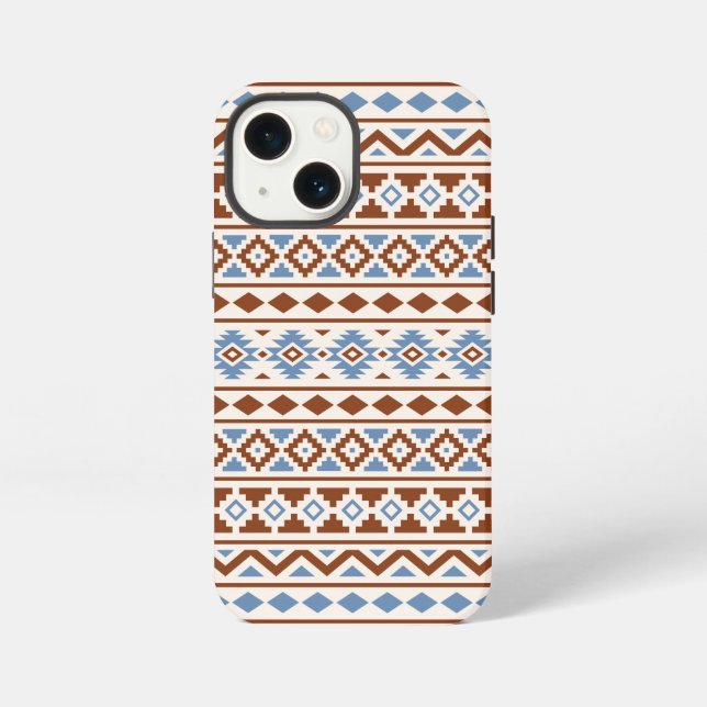 Coque iPhone Aztec Essence Pattern II Rust Blue Cream (Verso)