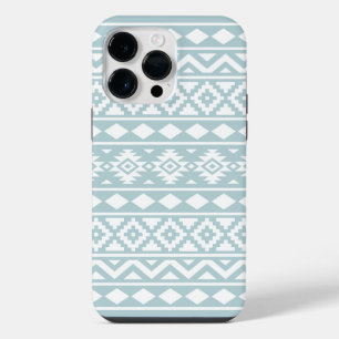 Coque Pour Pour iPhone 14 Pro Max Aztec Essence Ptn III Blanc sur Canard Oeuf Bleu