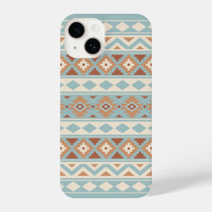Coque Pour iPhone 14 Aztec Essence Ptn IIIb Blue Cream Terracottas