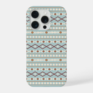 Aztec Formes Motif Rusts Crème Turquoise-Bleu