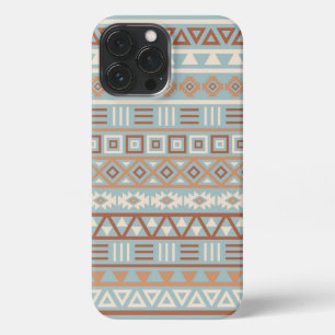 Etui iPhone 13 Pro Max Aztec Influence Motif Crème Bleue Terracottas