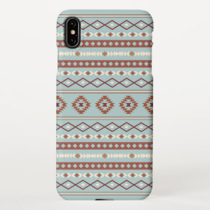 Coque iPhone XS Max Aztec Mixte Motif Motif Rusts Crème Bleu