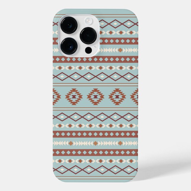 Coque iPhone Aztec Mixte Motif Motif Rusts Crème Bleu (Verso)