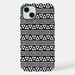 Aztec Triangles+Motif Carré blanc sur noir