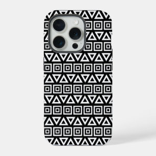 Aztec Triangles+Motif Carré blanc sur noir