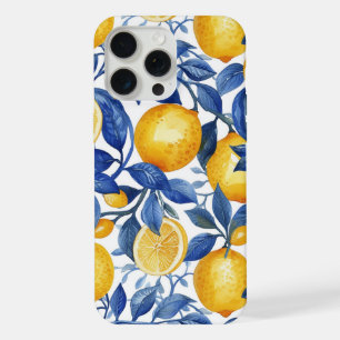 Azulejo Lemons Feuilles Bleues