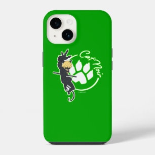 Coque Pour iPhone 14 Badge Chat Noir