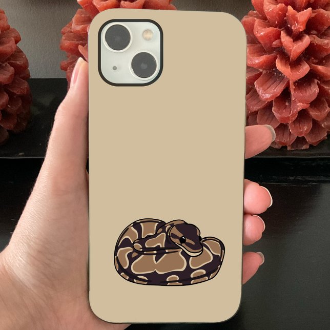 Coque iPhone Ball Python Snake, Brown et Tan illustré (Créateur téléchargé)