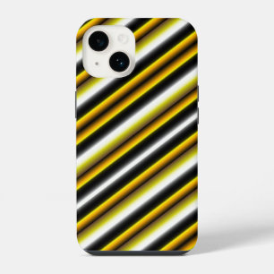 Coque Pour iPhone 14 Bandes arc-en-ciel blanc jaune