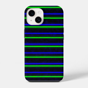 Coque Pour iPhone 14 Bandes arc-en-ciel bleu noir vert