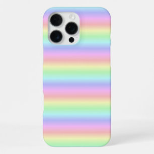 Coque iPhone 16 Pro Max Bandes arc-en-ciel Pastel - motif