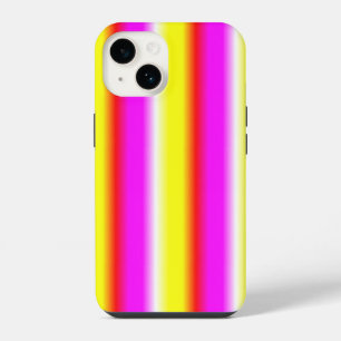Coque Pour iPhone 14 Bandes arc-en-ciel rose jaune