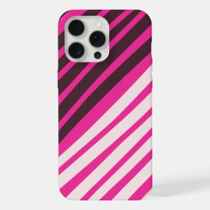 Bandes diagonales rose blanc et noir