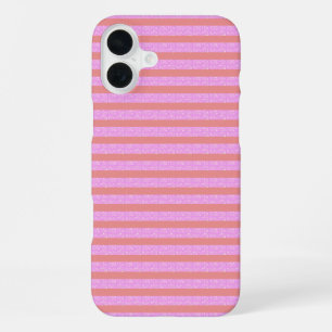 Coque iPhone 16 Plus Bandes géométriques roses Geostripes