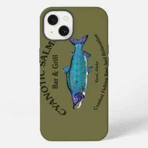 Etui iPhone 13 Bar & Grill du Saumon Cyanotique