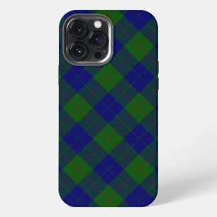 Etui iPhone 13 Pro Max Barclay tartan bleu vert carreau