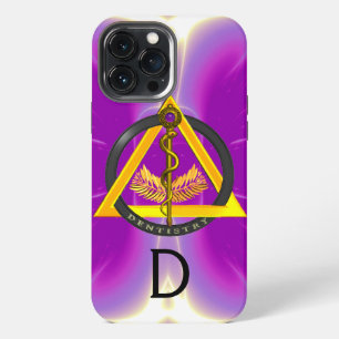 ETUI iPhone 13 PRO MAX BÂTON D'ASCLEPIUS DENTISTE DENTISTERIE MONOGRAMME 