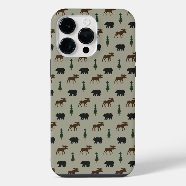 Coque iPhone Bear Moose Pine Tree Lodge Cabane  (Verso)