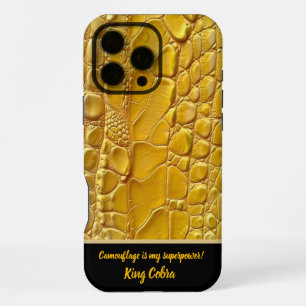 Coque iPhone 16 Pro Max Beauté inattendue d'un serpent jaune vif