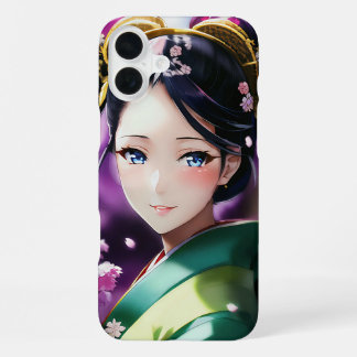 Coque iPhone 16 Plus Beauté Intemporelle – Portrait Japonais Élégant po
