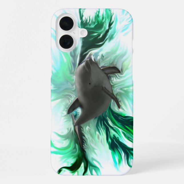 Coque iPhone Bébé dauphin (Verso)