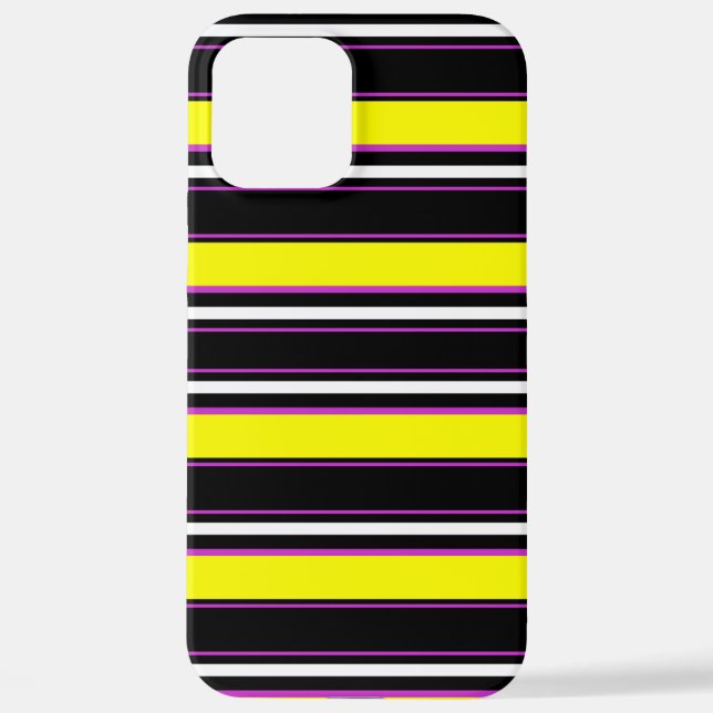 Coque iPhone Belles rayures jaunes noirs (Verso)