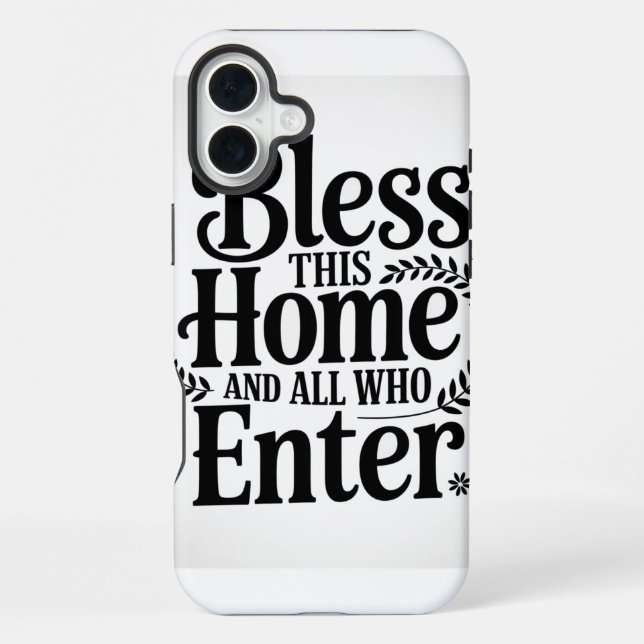 Coque iPhone Bénissez cette maison et tous ceux qui entrent (Verso)