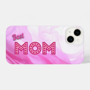 Coque Pour iPhone 14 Best Mom Ever girly rose chiffon élégant moderne