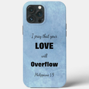Etui iPhone 13 Pro Max Bible Écriture Amour Débordement Motivationnel