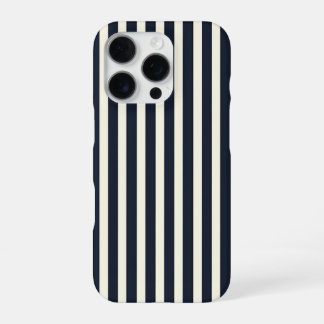 Coque iPhone 16 Pro Black and Cream Striped Phone Case